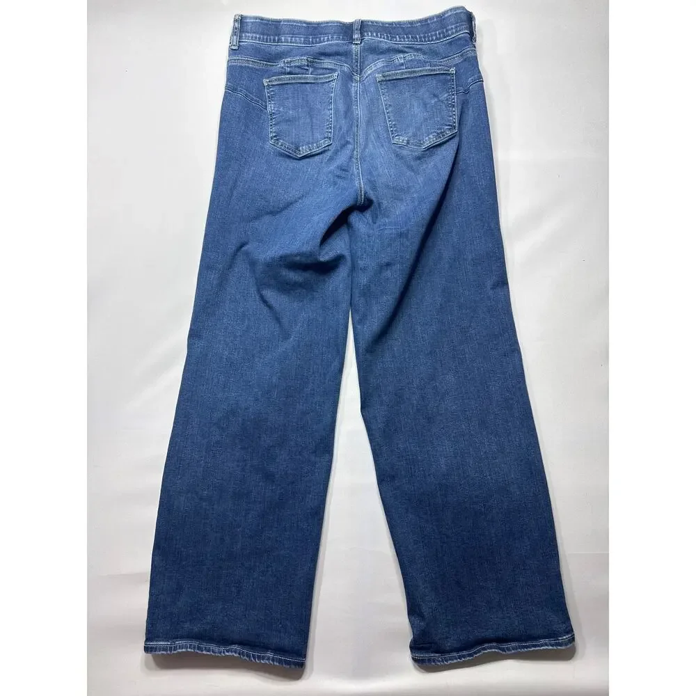 Torrid Women's Bombshell Wide Leg Super Soft Blue Jeans - 14T (37x31.5) - Picture 2 of 6